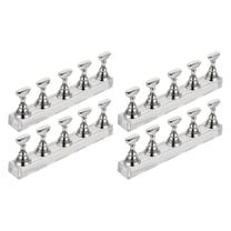 ACDANC 4Pcs Silver Acrylic Nail Art Display Stand For DIY Work Assistance And Practice