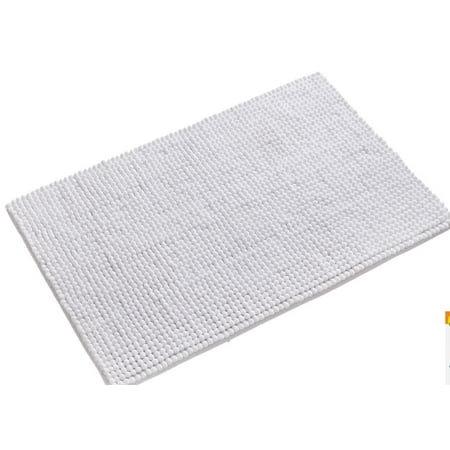 Microfiber Bathroom Rugs Tayyakoushi Non Slip Absorbent Bath Rug Bath Mat Fluffy Microfiber Bath Carpet Mat Bathroom Mat White Shower Rug 20 x 32 inches ()