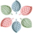 thumbnail image 1 of 6 Pcs Plastic Leaf Shape Soap Box Dish Soap Storage Plate Tray Holder Case Container For Bathroom Bathroom Kitchen Counter Or Sink (blue, Pink, Green), 1 of 4