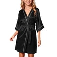 thumbnail image 2 of JOANKDMI Girls Satin Robe Silky Kimono Bathrobe for Kids Sleepwear Soft Nightgown Spa Robes with Tie Belt Loungewear Outfits for Flower Girl Wedding Birthday Party Nightwear, 2 of 8