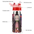 thumbnail image 3 of Kamado Nezuko Stainless Steel Water Bottle with Straw Children's Vacuum Insulated Mug Leak-Proof Water Cup, 3 of 8