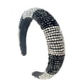 thumbnail image 1 of Qarigey Diadema con cuentas de cristal, esponja gruesa Flexible, Color a juego, tejido con diamantes de imitación, tocado para mujer, adorno de boda Accesorio para el cabello Negro+Blanco Qarigey AP010972-01B, 1 of 6