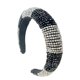thumbnail image 2 of Minnieouse Diadema con cuentas de cristal, esponja gruesa Flexible, Color a juego, tejido con diamantes de imitación, tocado para mujer, adorno de boda Accesorio para el cabello Negro+Blanco Minnieouse AP010972-01B, 2 of 6