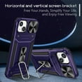 thumbnail image 5 of SaniMore for iPhone 12 Stand Case, Slide Camera Cover 360 Degree Rotating Kickstand Magnetic Car Mount Hybird Tri-layer Rugged Shell Military-grade Shockproof Anti-drop Cover, Purple, 5 of 10