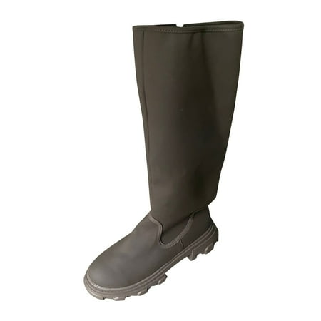 

NECHOLOGY High Heel Boots for Women Wide Calf Retro High Zipper Women s Women s Thigh High Boots Size 11 Wide Calf Army Green 8