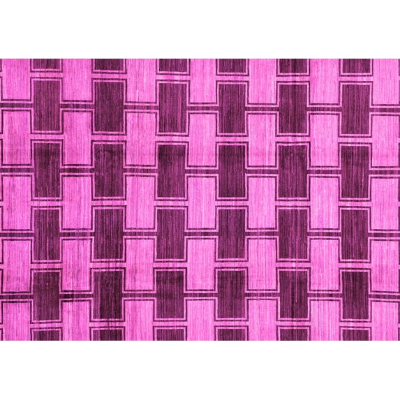 Ahgly Company Indoor Rectangle Abstract Pink Modern Area Rugs, 7' x 9'