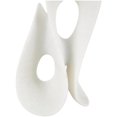 thumbnail image 5 of 8" x 15" White Polystone Wavy Shaped Abstract Sculpture with Cutouts and Speckled Texturing, by DecMode, 5 of 9