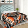 thumbnail image 5 of Football Throw Blanket, 50" x 40" Flannel Cool Rugby Themed Stuffed Sport Brown Blankets, Soft Nap Throw Blankets for Home Boys Girls Women Men American Football Lovers Gifts, 5 of 5