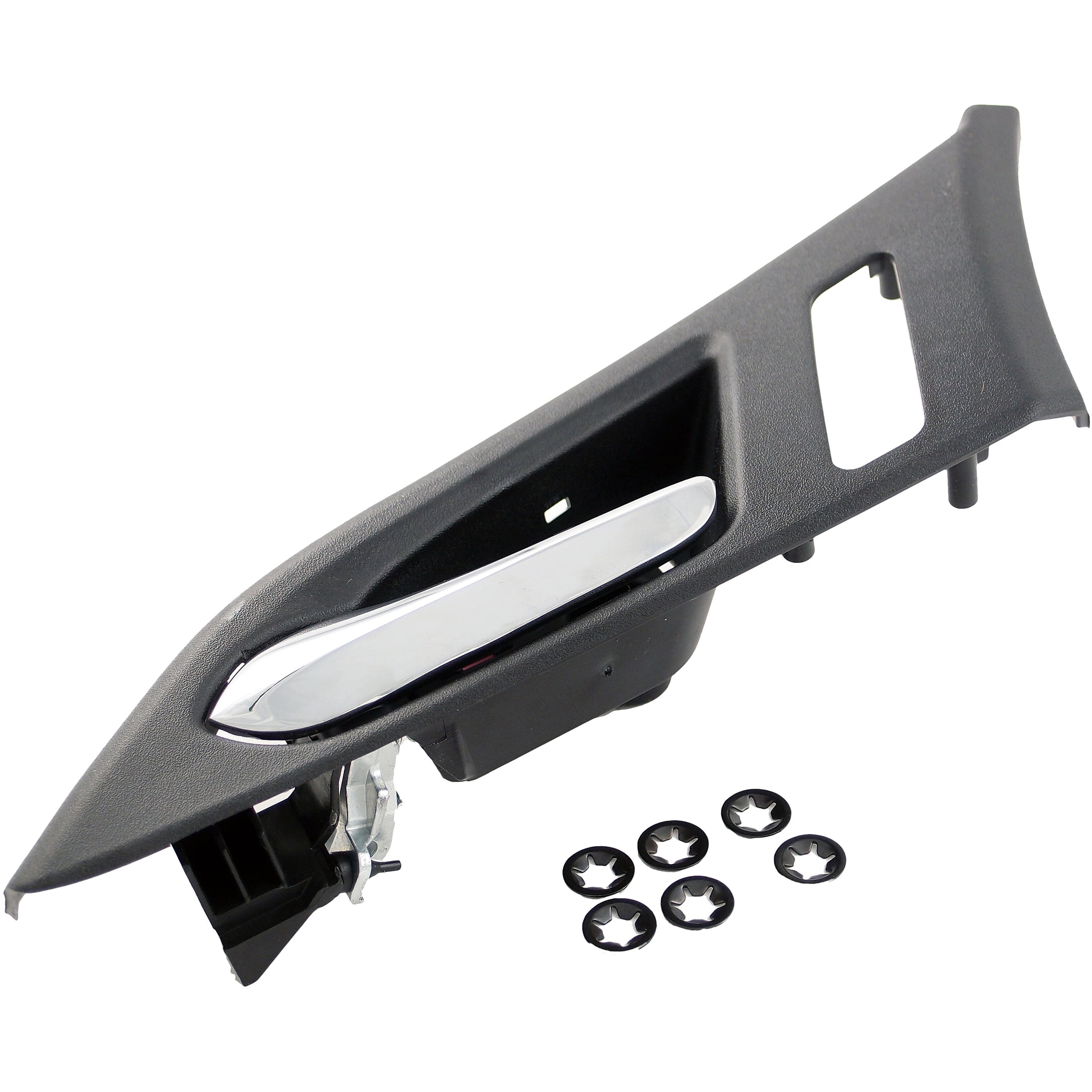 Dorman 82521 Front Driver Side Interior Door Handle for Specific Cadillac Models, Chrome Lever; Black Housing
