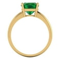thumbnail image 4 of Clara Pucci 14K Yellow Gold Solid Gold Emerald Solitaire Anniversary Ring for Women - 2.5 cttw Cushion Cut, 4 of 7