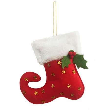 

Popvcly 1Pc Christmas Boot Pendant Woven Wall Mount Christmas Decorative Pendant A