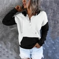 thumbnail image 2 of Gibobby Sudadera mujer con cierre, 2023 Sudaderas con capucha y cuello redondo para mujer, diseño de suéter suelto de manga larga(Negro,CH), 2 of 4