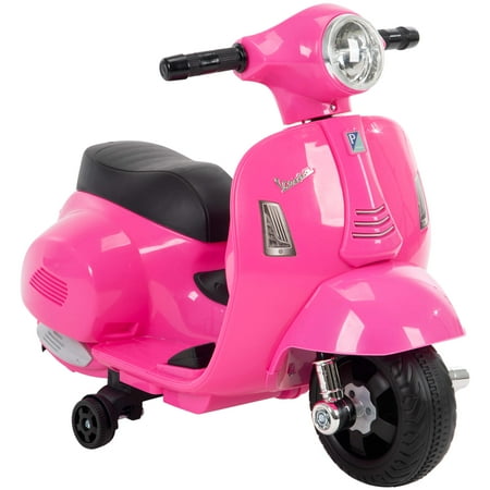 Huffy 6V Vespa Ride-On Electric Scooter for Kids, Pink