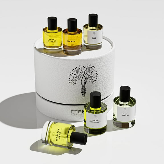Eternal perfume oils Gift Set | 6 Pcs Exquisite Scents Inspired by Iconic Fragrances | Long-Lasting - Perfume Oils for Women & Men (Sweet Luxury, Pear Pressure, Maxim, Oud, Bergamot, Pink Jasmine)