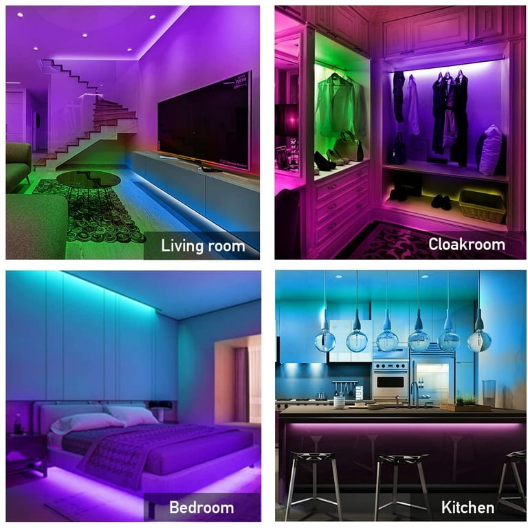 LED Strip Lights, 3 Rolls x 5 meter RGB Colored Rope Light Strip Kit with Remote Box for Room, Ceiling, Bedroom - Walmart.com