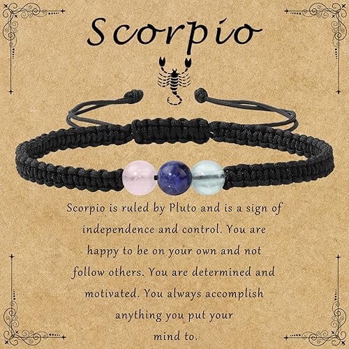 Zodiac Bracelets for Women Healing Crystal Stone 6mm Beads Bracelet Birthday Zodiac Gifts Horoscope Spiritual Bracelet