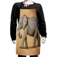 thumbnail image 1 of Elephant Kids Apron, Retro Sketchy Style of Side Look Animal Antique Graphic, Boys Girls Apron Bib with Adjustable Ties for Cooking Baking Painting, Almond Dusk, by Ambesonne, 1 of 2