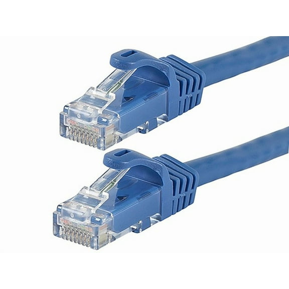 Monoprice 9794 Cat6 100ft Blue Patch Cable, Snagless RJ45, 24AWG, 550MHz