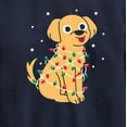thumbnail image 3 of Instant Message - Dog Wrapped In Christmas Lights - Toddler & Youth Crewneck Fleece Sweatshirt, 3 of 6