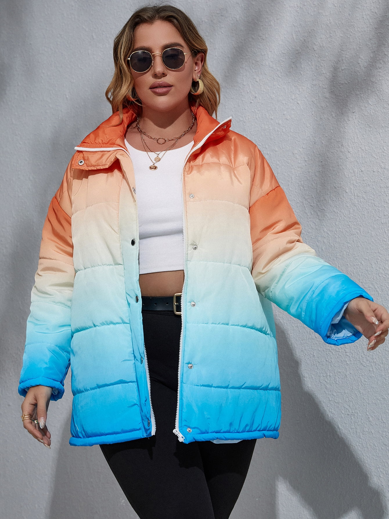 women's ombre puffer jacket