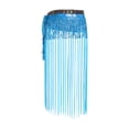 thumbnail image 3 of Haitryli Womens Belly Dance Skirt Fringed Hip Scarf Colorful Waistband Tiered Sequin Tassel Waist Chain Sky Blue One Size, 3 of 4