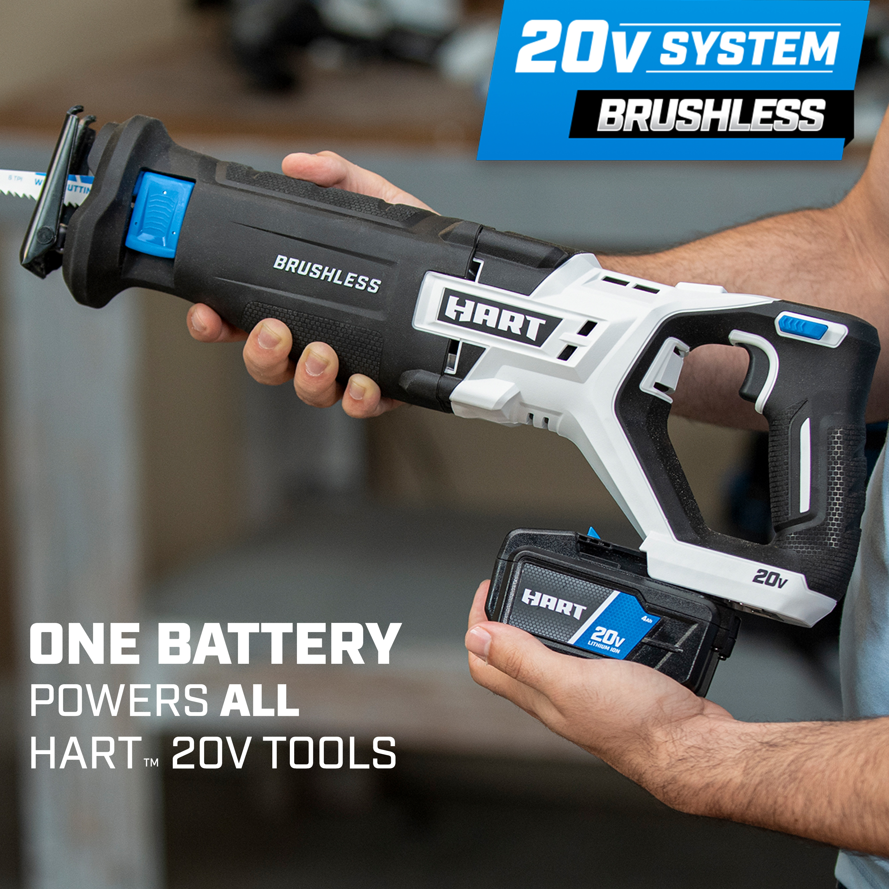 HART 20-Volt Battery-Powered Brushless Reciprocating Saw (Battery Not Included) - image 6 of 13