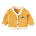 thumbnail image 1 of Gibobby Chamarra niñaNiños pequeños niños bebés niños niñas lindos animales de dibujos animados pulóver blusa Tops cárdigan abrigo trajes ropa(Amarillo, 2-3 Años), 1 of 5