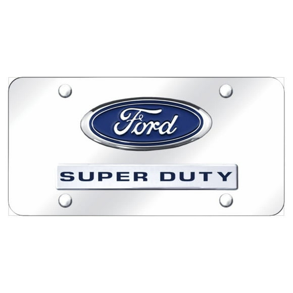 Au-TOMOTIVE GOLD, INC. Officially Licensed Dual Logo License Plate for Ford Super Duty (Chrome)