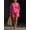 Rose red, variant on Women's Two-piece V-neck 3/4-sleeve Top with Shorts Set, Casual Wear, Suitable for Summer Beach Vacation