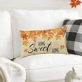 thumbnail image 5 of Fall Maple Leaf Lumbar Decorative Throw Pillow Covers 12 x 20 Set of 4, Hello Autumn Leaves Thanksgiving Rectangle Cushion Case Decor, Bless Our Home Sweet Home Farmhouse Sofa Couch Decoration, 5 of 6