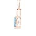 thumbnail image 2 of ANGARA Natural Claw-Set 1.4 ct Aquamarine Infinity Pendant with Diamonds in 14K Rose Gold for Women (Size-7mm) | March Birthstone, Anniversary, Jewelry Gift for Women | Natural Aquamarine Necklace, 2 of 8