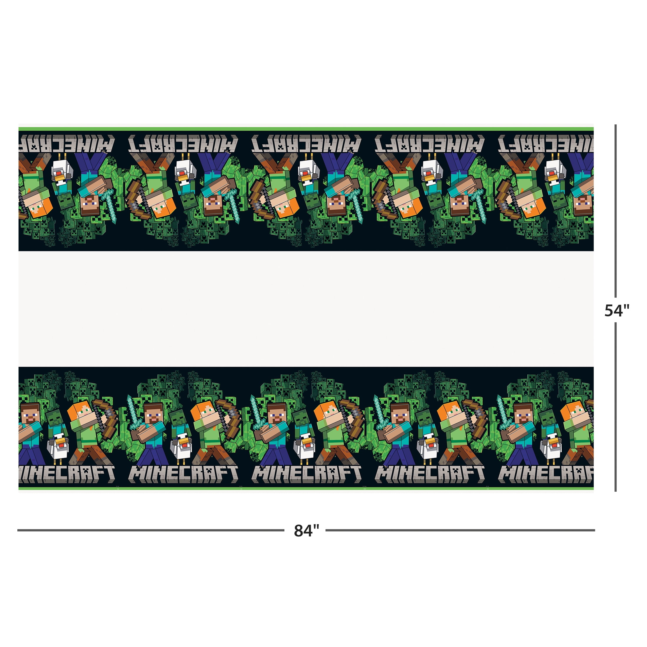 Minecraft 1 Count 54IN x 84IN Multicolor Plastic Table Cover
