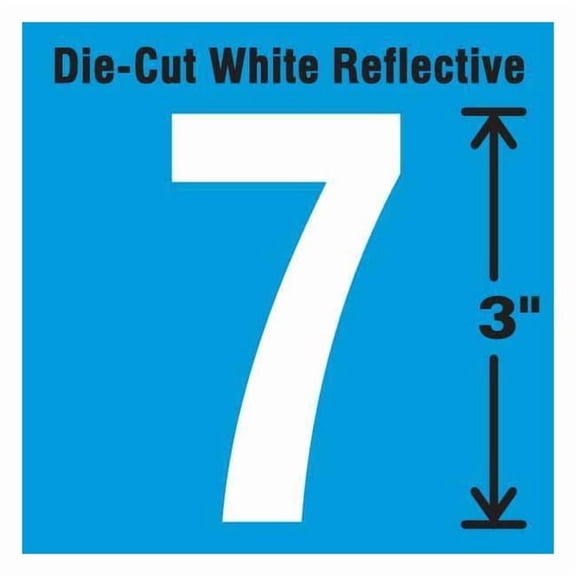 Stranco Number Label, Vinyl, 3 in H, 1-3/4 in W, PK5 DWR-3-7-5