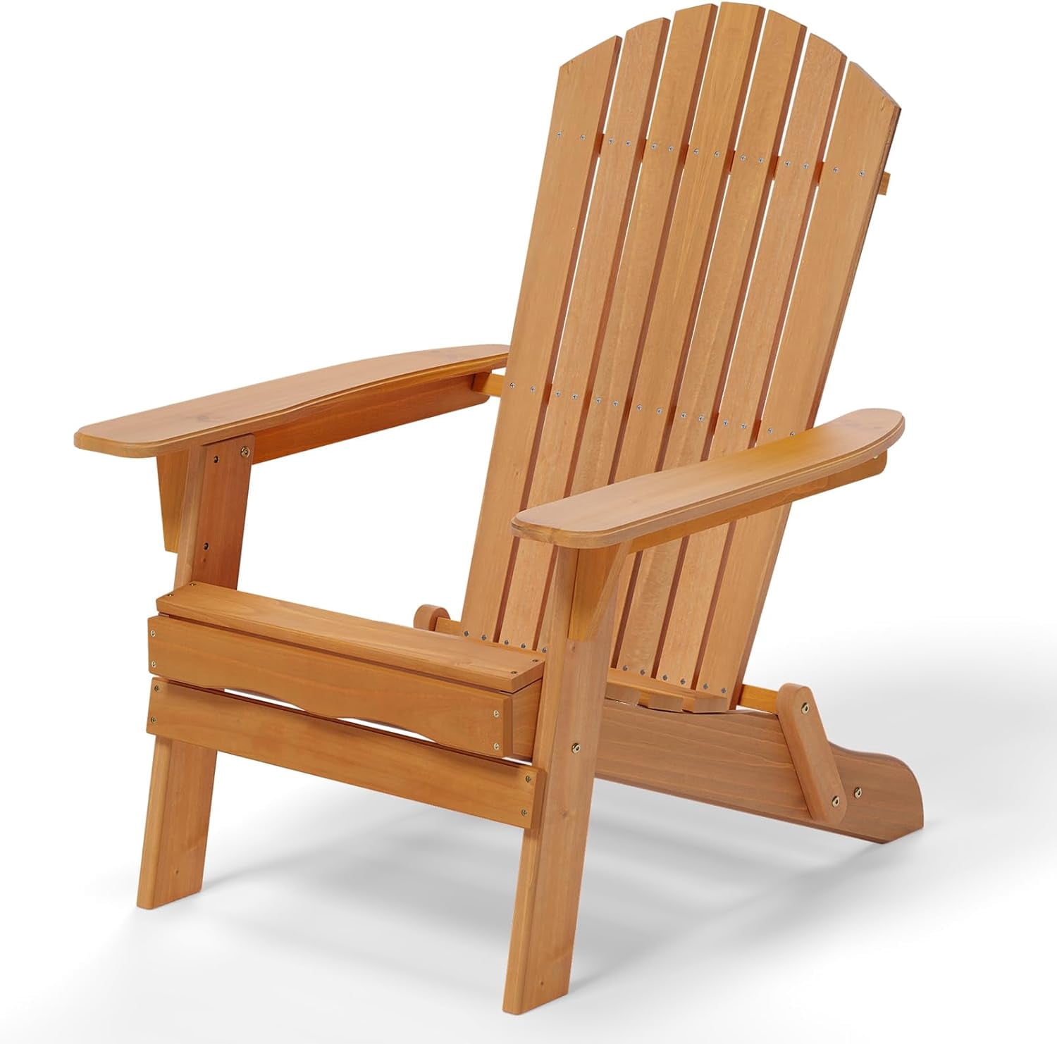 PEXMOR Folding Adirondack Chair Set of 6, Wood Accent Fire Pit Chair, Outdoor Patio Lounge