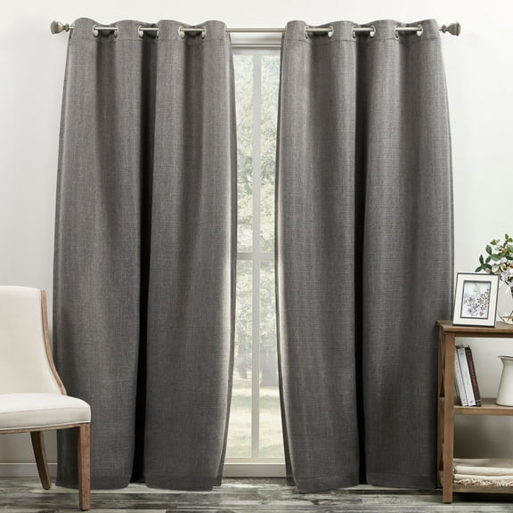 Exclusive Home Curtains Bastian Room Darkening Blackout Grommet Top Curtain Panel Pair, Multiple Sizes Available