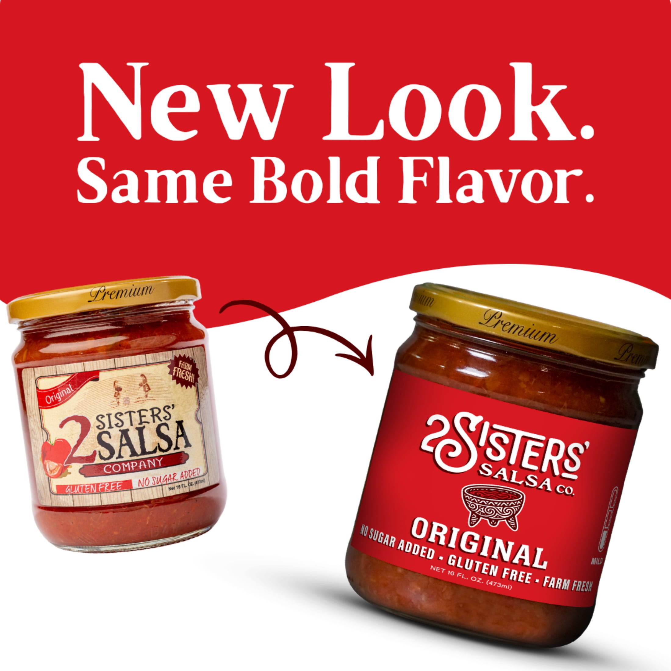 (3 pack) 2 Sisters' Salsa Original Salsa, Gluten Free, 16 fl oz