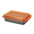 thumbnail image 6 of Rachael Ray 9" x 13" Bakeware Nonstick Cake Pan with Lid, Gray with Orange Lid and Handles, 6 of 9
