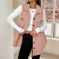 thumbnail image 2 of ZOELNIC Women's Long Fleece Vest Sleeveless Sherpa Jacket with Buttons Winter Warm Outerwear, M, 2 of 6