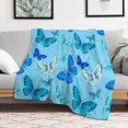 thumbnail image 3 of Throw Blanket Highend All Season Flannel Blanket for Couch Sofa Bed Butterfly Printed Lightweight Blanket，50×60inch, 3 of 5