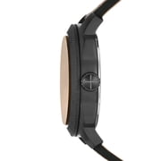 Fossil Mens Machine Three-Hand Date, Black Stainless Steel Watch
