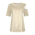 thumbnail image 6 of EINCcm Womens Summer Blouse Cold Shoulder Tunic T Shirts Dressy Casual Short Sleeve Crewneck Blouses Button Tees Tops, 6 of 7