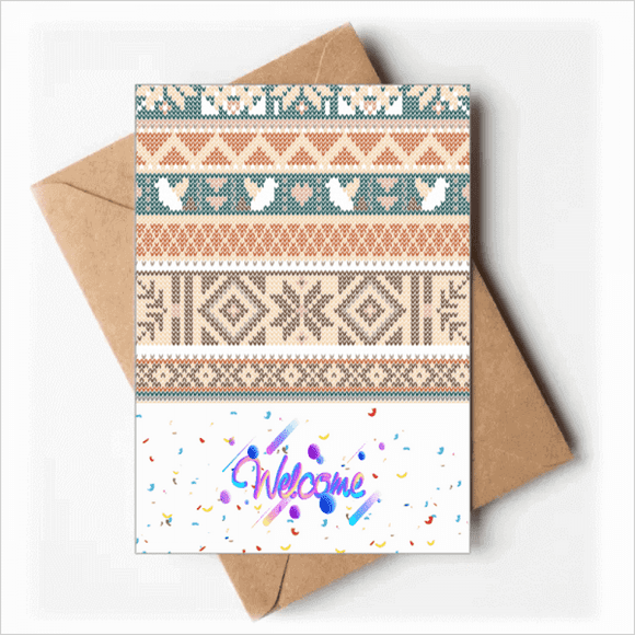 Modèle de Triangle Losange Octogonal Bienvenue Retour Cartes de Voeux Enveloppes Vierges