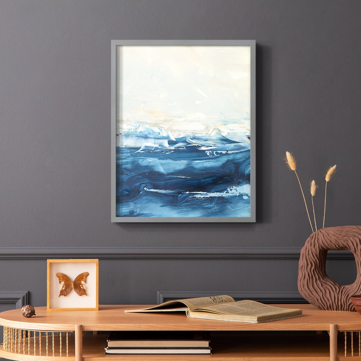 Wave after Wave II Framed Print in Gray Solid Wood 16 x 20 Framed Print