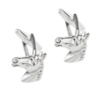 thumbnail image 1 of Gemelos con forma de cabeza de caballo para hombre, color cobre bañado en plata, 1 of 1