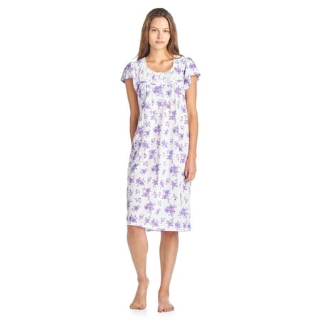 

Casual Nights Women s Cotton Short Sleeve Sleep Dress Nightshirt