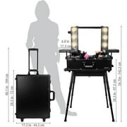 SHANY Studio ToGo Wheeled Trolley Makeup Case & Organizer with Light - BLACK