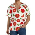 thumbnail image 3 of Sigee Fresh Red Tomato Print Men's Shirts Casual Button Down Short Sleeve Summer Beach Shirt Hawaiian Vacation Shirts Tee Shirt-, 3 of 7