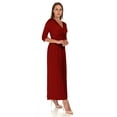 thumbnail image 2 of SR Women's Casual Wrap Floor Length Maxi Dress, 5X, Wine, 2 of 5
