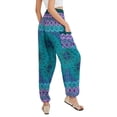 thumbnail image 2 of Joob Joob - Pantalones bohemios para mujer, pantalones de har&eacute;n hippie para mujer, c&oacute;moda ropa hippie bohemia fluida, Azul Aqua, S/M, 2 of 9