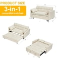 thumbnail image 2 of 3 in 1 Sleeper Sofa Chair Bed, Velvet Convertible Single Sleeper Sofa with 3 Level Adjustable Backrest, 2 of 7